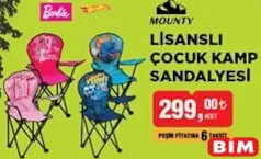 MOUNTY LİSANSLI ÇOCUK KAMP SANDALYESİ